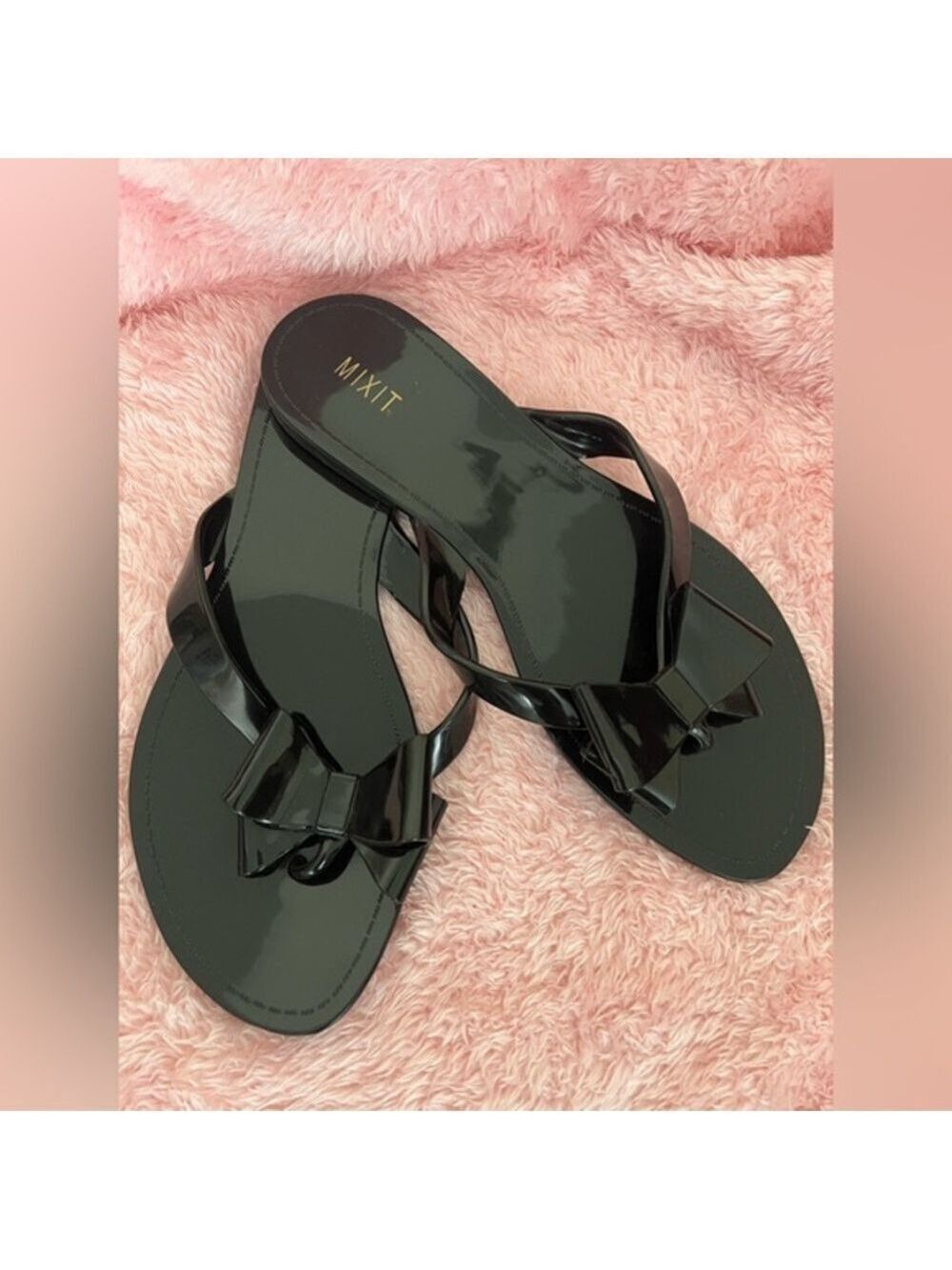 Mixit Black Bow Sandals Women Size 10